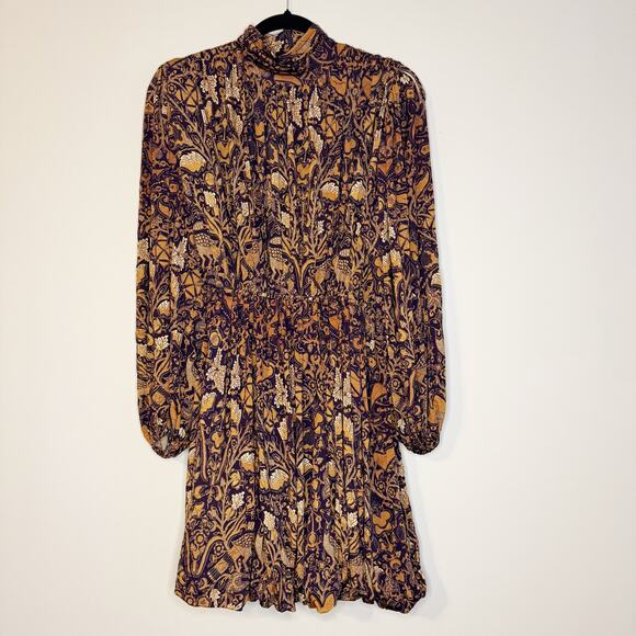 Ulla Johnson Wilhemina Printed Long Sleeve Mini Dress Small - Picture 3 of 13